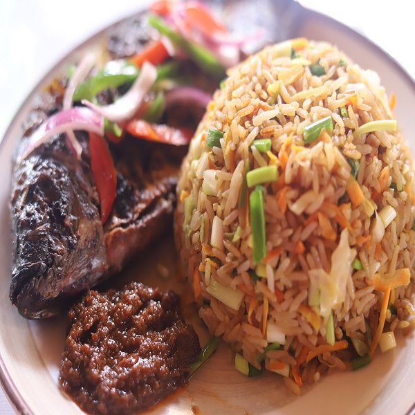 Fried rice with Grilled Tilapia