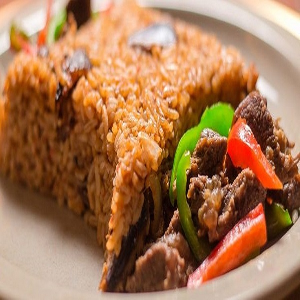 Fried Rice with Spicy Goat