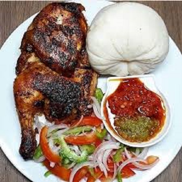 Banku with Grilled Chicken