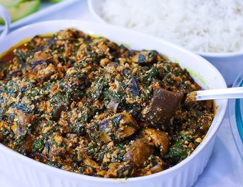 Palava Sauce with Plain Rice